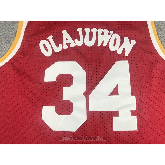 Camiseta Houston Rockets Hakeem Olajuwon #34 Mitchell & Ness 1993-94 Rojo